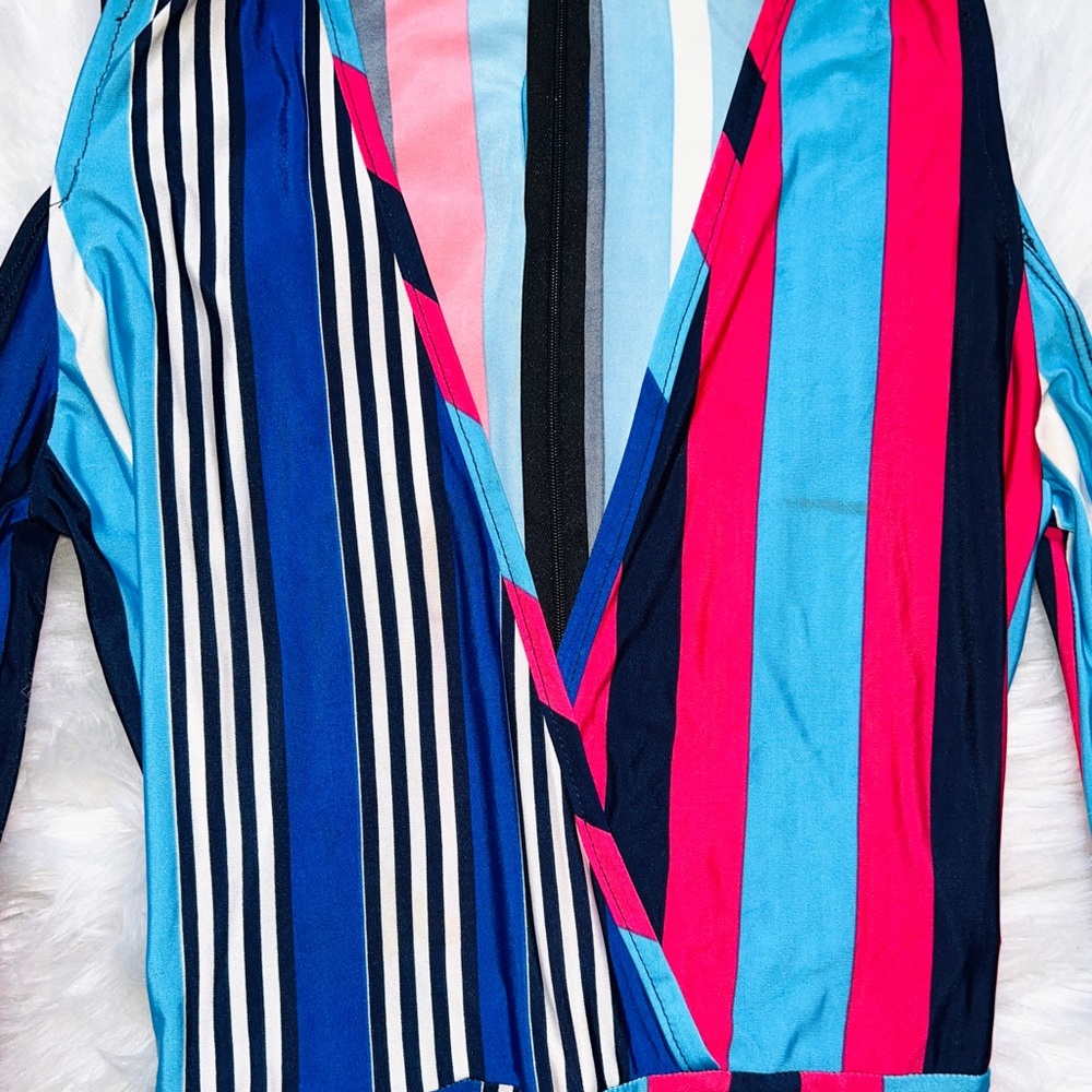 Retro Pin Striped Jumpsuit - Picture 2 of 3